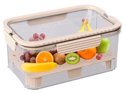 Lettuce and Salad Storage Container: Stackable Crisper Bins for Fridge