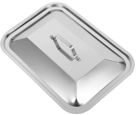 Healeved Coperchi per Teglie Rettangolari in Acciaio Inox Coperture per Teglie da Forno Profonde Coperchi Protettivi con Maniglia per Uso in Cucina e Buffet