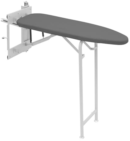 Wall-Mounted Ironing Board.Pull-Out Ironing Boards for Cabinet,Hideaway Foldable Ironing Boards,Fold Down Ironing Station for Home, Apartment,Removable Cotton Cover,Hardware Included (Grey)