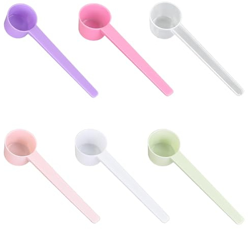 XENQITO 6 Pezzi Cucchiai Dosatori in Plastica, Cucchiaio Dosatore 5 g, 5 g misurino grammi, 5g misurino proteine,Grammi Misurino Misuratore di Proteine ​​del Caffè in Polvere (Multicolore)