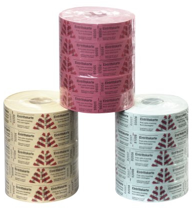 Herlitz 791822 Cartes d'entrée, 5 x 1 000 pièces, multicolores, bleu/rouge/jaune
