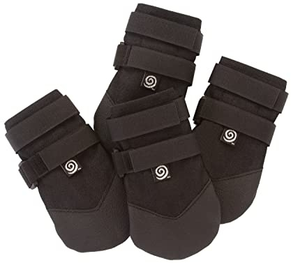 Ultra Paws Rugged Dog Boots, Black Paw Protectors, Size 6 for Active Dogs