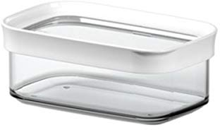 EMSA 513556 Vorratsdose Optima | Für Trockenvorräte | 0,45 L | Stapelbar | Rechteckig | 100 % keimfrei | Frische-Dichtung | 100 % Sicher | Weiß/ Transparent