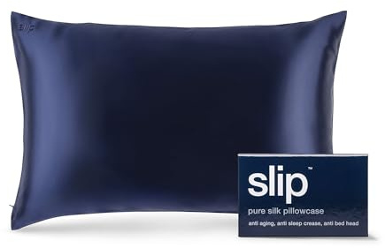 SLIP Queen Maulbeerseide-Kissenbezug, 100% Reine Seide, 55,9 x 76,2 cm, Marineblau, 50,8 x 76,2 cm