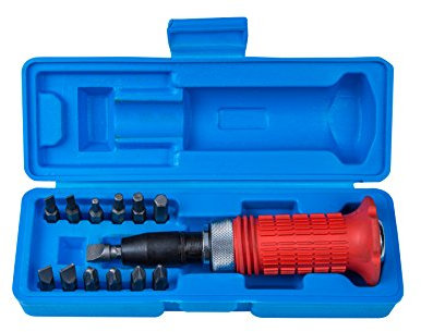 Blue Spot Tools 12064 Impact Driver in Case, Red, Set of 13 Piece