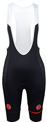 Sundried Womens Padded Bib Shorts Road Bike and Mountain Bike Cycling Clothing (Black, S)