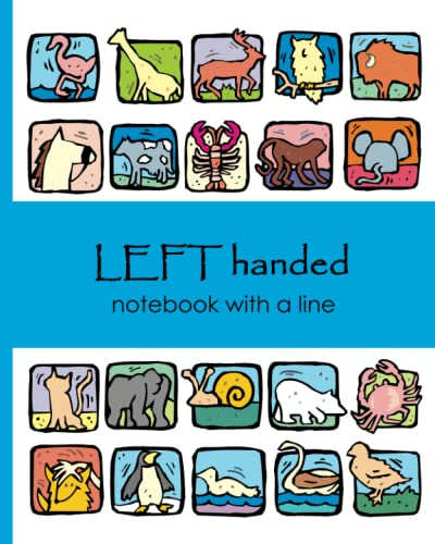 LEFT handed notebook with diagonal lines !!!: A left-handed notebook with diagonal lines makes learning to write much easier. 120 pages!!!