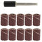 Accessoires pour ponceuse rotative grain 80, kit de 11 manchons de tambour de ponçage avec bandes de ponçage et mandrin pour meulage, polissage et épluchage, 12,7 mm de diamètre