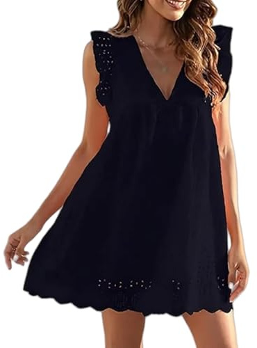 HENANSYF Katimy Robe avec short pour femme - Style décontracté et élégant - En dentelle - Avec short intégré