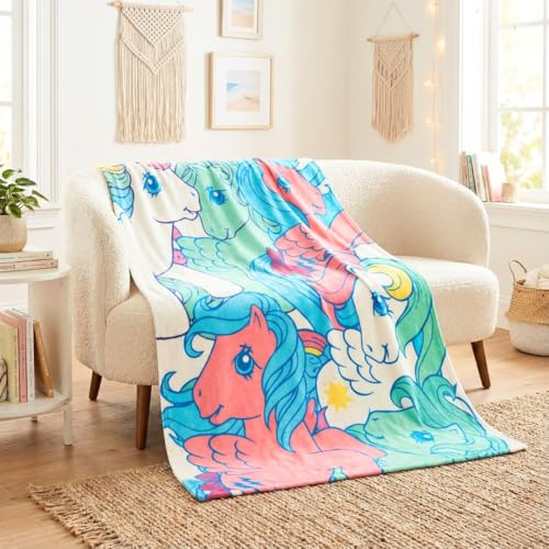 My Little Pony Classic Unicorn Bedding Super Soft Cozy Throw, 46 in x 60 in, (Officially Licensed Product) by Franco Collectibles