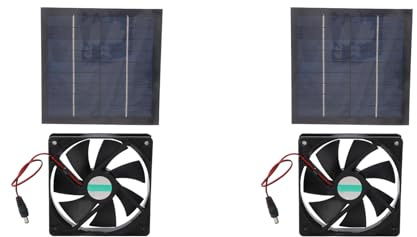 ZJchao 2 Pcs 20W Solar Fan Kit Solar Powered Exhaust Fan IP65 20% Conversion Rate Mini Solar Panel Fans for Chicken Coops Greenhouses Outdoor Ventilation