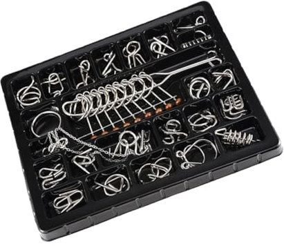 BCOATH 25 Pcs Brain Teaser Ring Puzzle Set for Kids and Adults Iq Puzzle Game Educational Intelligence Toys for Family Fun and Challenge