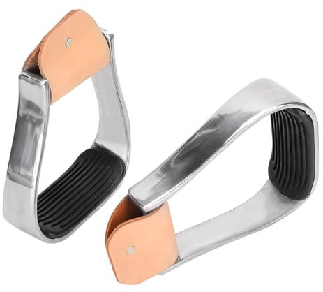 LTSQIN Reitsteigbügel, 1 Paar Western-Steigbügel, 1 Paar englischer Reitschutz-Sattel aus Aluminium mit Rutschfester Fußmatte, Sicherheits-Steigbügel, Knie- und Knöchel-Stress,