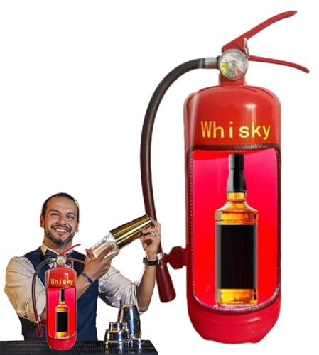 Derwrtup Vinväska brandsläckare, brandsläckare vinhållare – brandsläckare-bar-vinförvaringshållare | Nytt förvaringssystem för vinflaskor av järn för whiskyälskande,