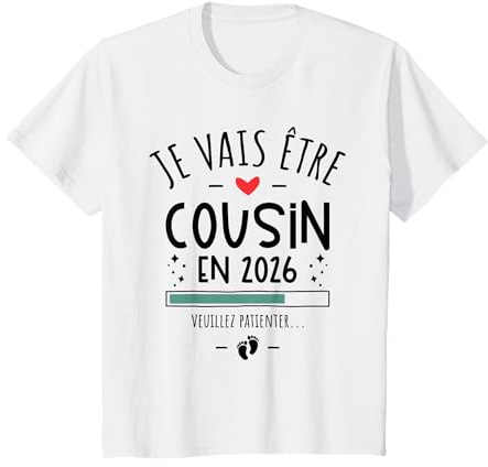 Enfant Je Vais Être Cousin en 2026 - Annonce Grossesse 1er Bébé T-Shirt