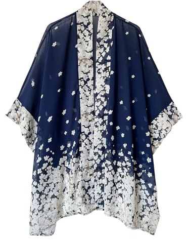 Women Bohemian Chiffon Kimono Cardigan Beach Cover Up Bikini Shawl Blouse for Swimwear Beachwear
