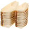 NUOBESTY Wooden Boat Plates, 100pcs Sushi Boat Dishes Trays Food Plates Dishes Container for Serving Sushi, Salads Serving Snack Tray for Party, Catering Supplies