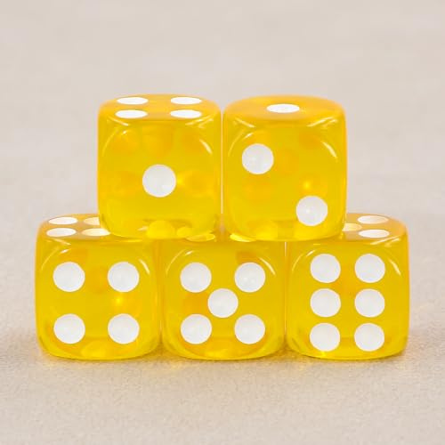 Epic Forge-Juego de 5 Dados de 6 Caras – Amarillo Transparente