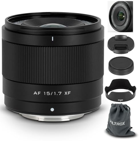 VILTROX 15mm F1.7 XF Lens for Fuji, APS-C Ultra Wide Angle Autofocus Lens for Fujifilm Fuji X-Mount Cameras X-A7 X-E4 X-H1 X-Pro3 X-S10 X-T2 X-T3 X-T4 X-T30 XT30II X-T200 X-H2 X-H2S X-T5 X-S20 X-T50