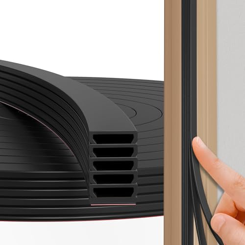 FFPMYF Joint d'étanchéité autocollant pour porte – Joint en caoutchouc pour porte, arrêt de courant d'air, protection contre le bruit, efficacité énergétique, résistant aux intempéries (Noir-6m)