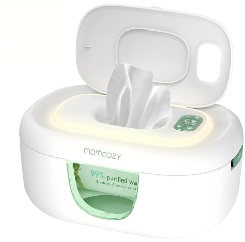 Momcozy Calentador de Toallitas para Bebé, Gran Capacidad con Luz Nocturna