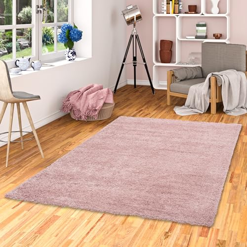 Pergamon Hochflor Langflor Shaggy Teppich Aloha Altrosa in 8 Größen