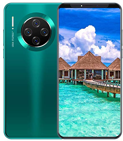 Phones, Smartphones Face Recognition Android OS 9.1 System 6.1 HD+ 18:9 LCD Resolution 2400x1176 Full Screen, Mate33 pro Green
