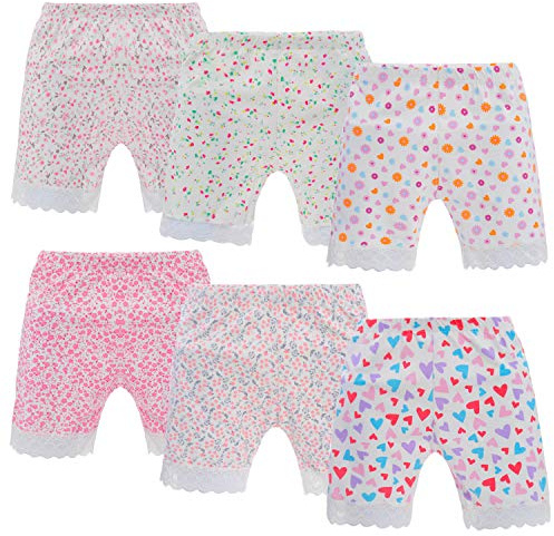 Anntry 2–12 år gammal flicka enfärgade cykelshorts säkerhetsklänning pojkshorts trosor för småbarn 6-pack underkläder, Stil-1, 8-10 Jahre