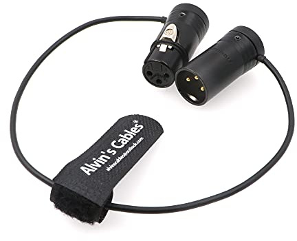 Low-Profile 3 Pin XLR Male to Female Cable Original Connector Balanced Microphone Audio Cord Sommer SOD-14 Alvin’s Cables Black 11.8 inches/30cm