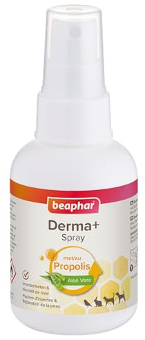 BEAPHAR – Spray Derma+ – Peaux abîmées & piqûres d’Insectes – Favorise la réparation de la Peau endommagée chez Les Animaux – Au Propolis et à l’Aloe Vera – pour Tous Les Animaux – 75 ML