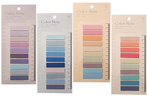 800PCS Sticky Tabs, Transparent Sticky Notes Flags Pastel Book Tabs Annotation Tabs Morandi Page Markers Clear Index Tabs with Ruler Translucent Index Stickers for Books Page Bookmarks Office Supplies