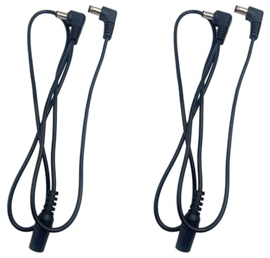 daier 2 cavi a margherita di alimentazione per pedale effetto chitarra, 1 a 2 vie, 60 cm, 30 cm, 9 V CC, 2000 mA max, nero, XLR a 3 pin, maschio-maschio, 2 pezzi, alimentazione a pedale per effetti