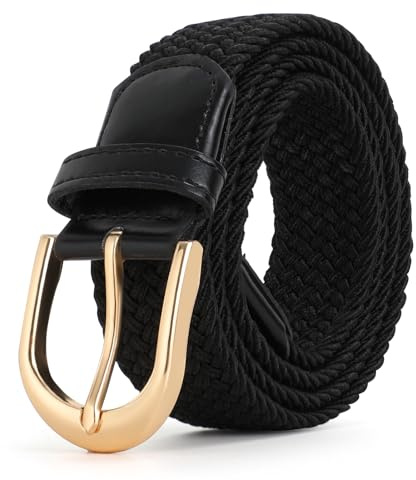 JasGood Ceinture en toile stretch tressée - Ceinture élastique décontractée pour homme et femme, 115cm: Für Größe 80cm-97cm