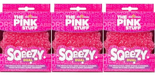 Stardrops SQeeZY Miracle - Spugna abrasiva double face, soluzione antigraffio per la massima pulizia della casa, perfetta per cucine, bagni e uso esterno, confezione da 3