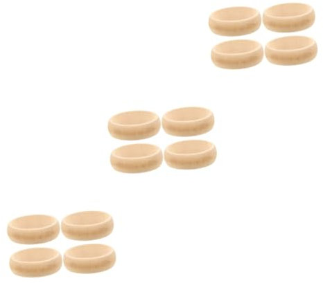 STOBOK 3 Sets Holz-armreife Holzarmbänder Unbemalt Holzhandwerk Natürliches Armband- 4 Stück * 3