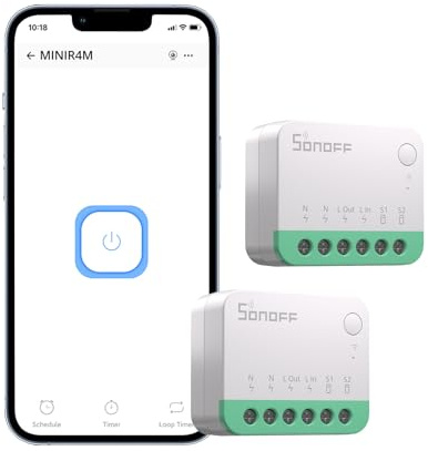 SONOFF Matter Interruttore intelligente, mini modulo Wifi fai-da-te, supporto Alexa, Google Home, 2 PACK, nessun cavo richiesto
