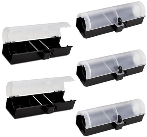 Köderbox Ratte I Kinder- und Haustiersicher I Effektive Ratten Köderstation für Rattengift, Giftköder I Rattenköderstation, Rattenköderbox Haus, Garten I Maus Mäuse (5er Set)