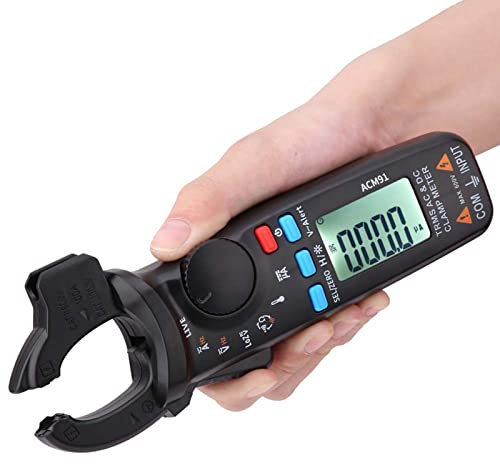 ACM91 Digital Clamp Meter, 1mA AC DC Current Low Impedance Tester, True RMS 6000 Counts Meter with Carrying Case, for Electrical Testing