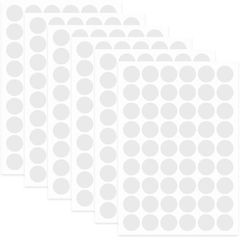 JEYORZY 6 Feuilles Cache Vis Blanc, PVC Cache Trou Meuble Cache Vis Adhesif Cache Trou Mur Autocollants pour Trous de Vis pour Armoires Murales Bureaux Réparations de Meubles