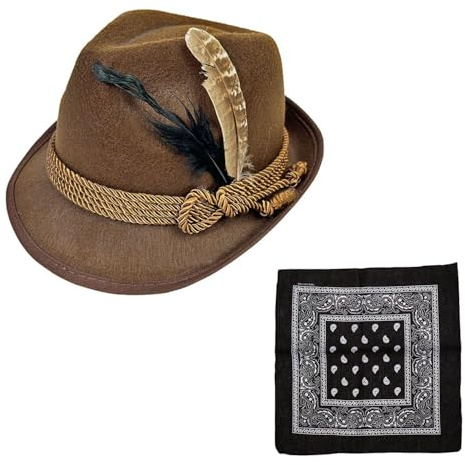 1 Stück Filzhut, 1 Stück Quadratischer Schal, Retro-Federhut, Feiertagskopfdekoration, Feierbekleidungszubehör, Hip-Hop-Mode-Kopftuch, Radsport-Taschentuch.