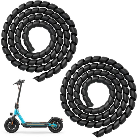 SLIAXINT 2 stycken kabelskydd, E-skoter, kabelslang svart 120 cm | Kabelspiral slitstarkt kabelskydd e scooter flexibel klippbar slät för Xiaomi elscooter dator ljudenheter