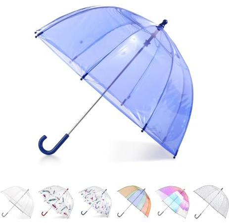 Totes Kids Pinch Proof Bubble Umbrella with Enhanced Visibility