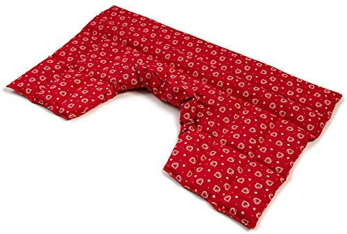 Wärmekissen Nacken: Rapssamenkissen Schulter & Nackenkissen mit Kragen. Körnerkissen, Nackenwärmer - Einfach im Ofen oder Mikrowelle warm machen (Herzen-rot, Rapssamen)