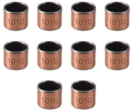 sourcing map Ölbarren 10Stk. Gleitlager, 10mm Bohrung x 12mm x 10mm Länge umwickelte