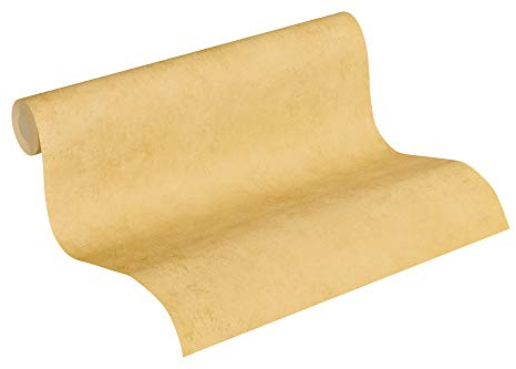 A.S. Création Vliestapete Sumatra Tapete Uni 10,05 m x 0,53 m gelb orange Made in Germany 373701 37370-1