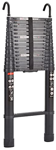 Telescopic Loft Ladder 20.3ft/6.5m with Detachable Hook Extendable Aluminum Ladder 150kg Capacity for Mulit Purpose Max Capacity up to 150kg EN131 Certified