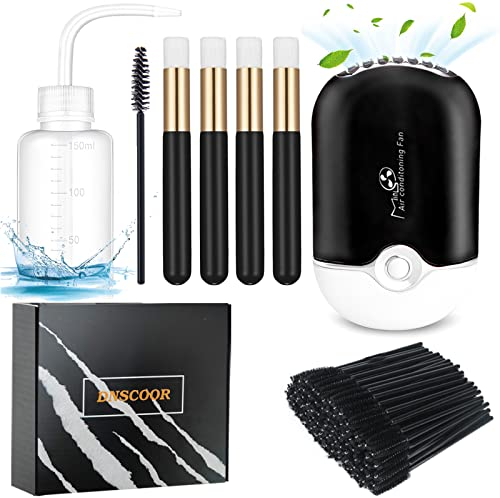 DNSGOOR 56 Stk Wimperntrockner,Wimpern-Shampoo Bürsten,Waschflasche,Wimpernbürsten Einweg,Wimpernverlängerungen Set