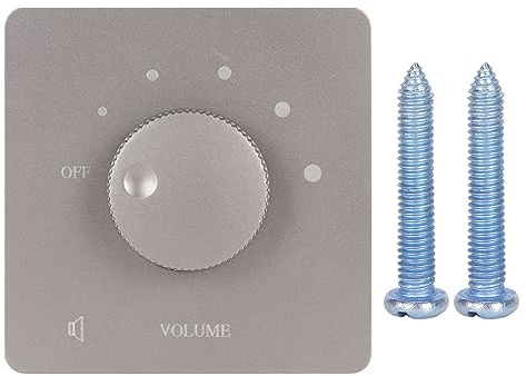 Yosoo Health Gear 50W Wall Mounted Volume Control, 5 Gears Volume Controller for Home Speakers, Flush in Wall Plate Rotary Volume Control Knob (Grey)