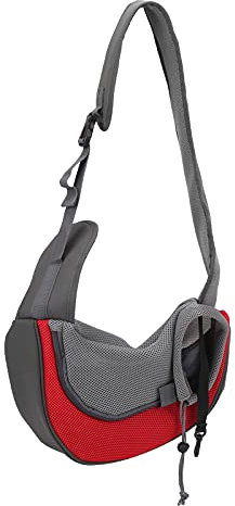 Robuster Hundetransporter, Oxford-Stoffmaterial mit atmungsaktivem Netz, Verstellbarer Riemen für Komfort, verschleißfest und sicher für kleine Haustiere, praktische Tragetasche (Large)