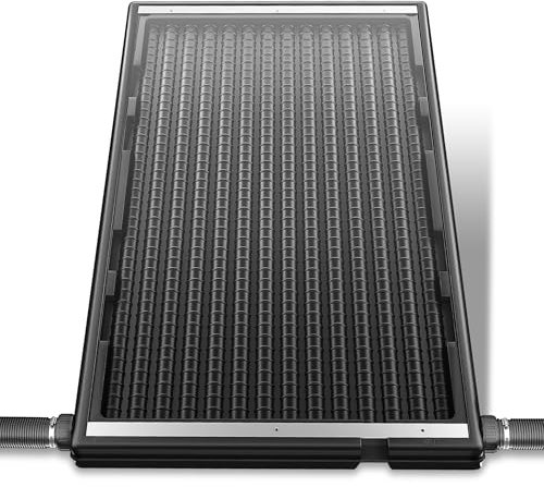 NAIZY Poolheizung Solar Sonnenkollektor 111x66x6cm, Warmwassersystem mit Stützstange & Ø 5cm Anschluss, Pool Solarheizung für Outdoor Schwimmbäder